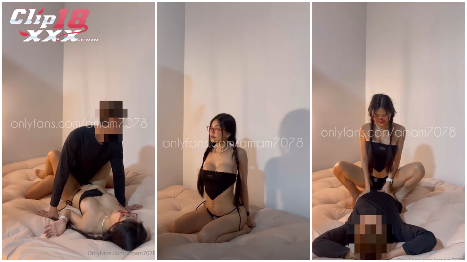 คลิปหลุด Onlyfans amam7078 น้องแอมมาในชุดสีดำสุดXXXโดนแฟนเล้าโลมเลียหีนมเบ็ดหี ก่อนจับขาพาดบ่ากระแทกรัวๆครางลั่น เปลี่ยนไปท่าหมากระแทกรัวๆจนน้ำแตกโครตแจ่ม